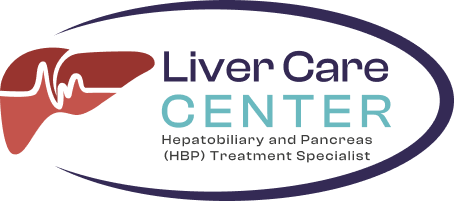 Liver Care Center logo with hepatobiliary and pancreas specialist