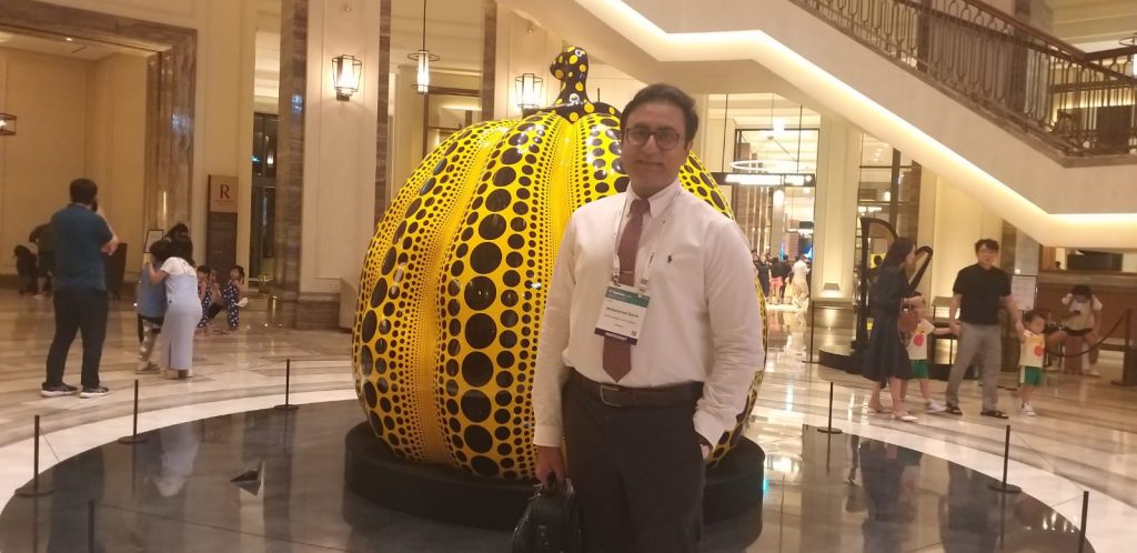 Doctor attending international medical event