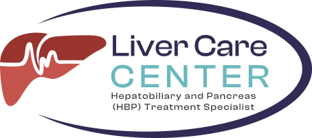 Liver Care Center logo with hepatobiliary and pancreas specialist