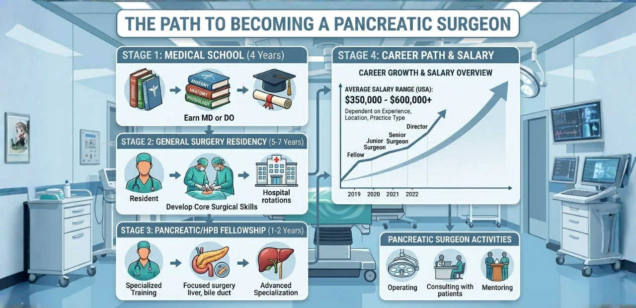 Liver Care Center – Dr. Muhammad Zakria (Liver Specialist in Lahore) “Career path to become a pancreatic surgeon including training and salary stages”