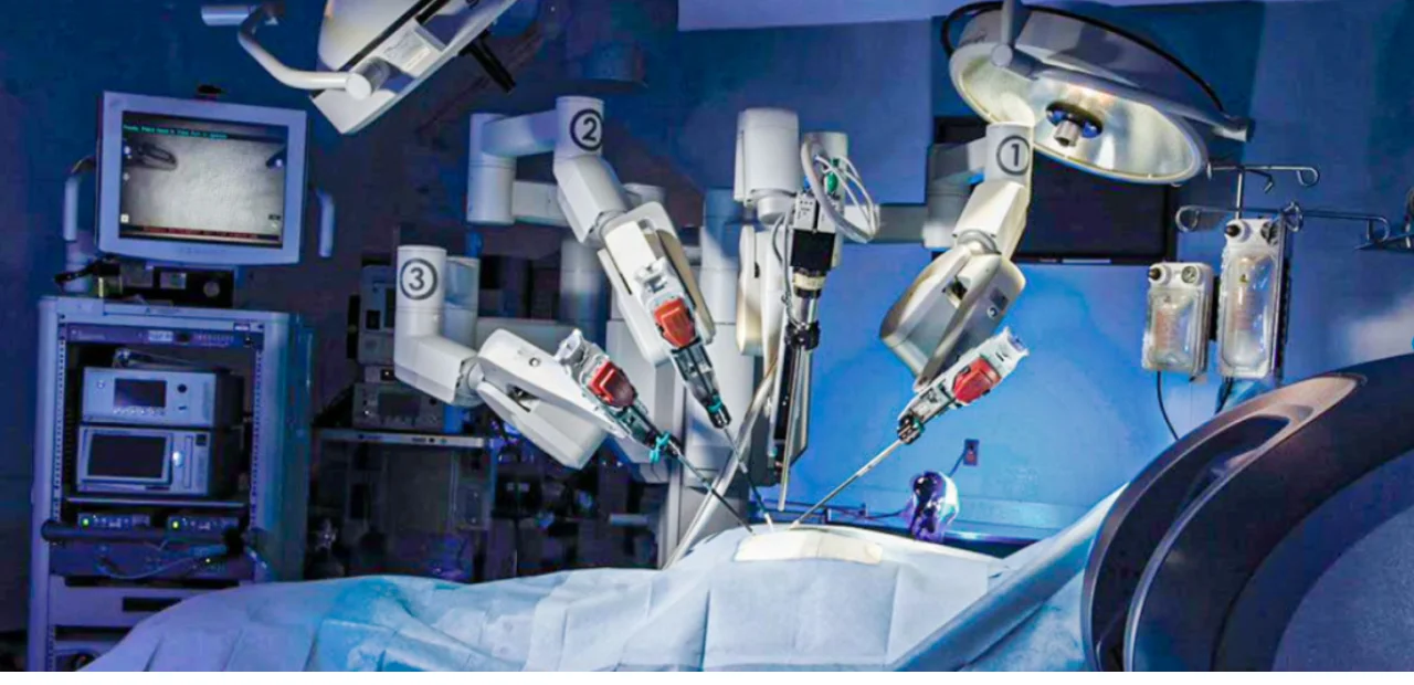 Liver Care Center – Dr. Muhammad Zakria (Liver Specialist in Lahore) “Robotic surgery system performing minimally invasive procedure in operating room”
